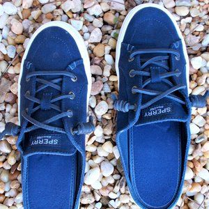 Women's Sperry Canvas Navy Blue Mule Slides Pre-Owned Size 8